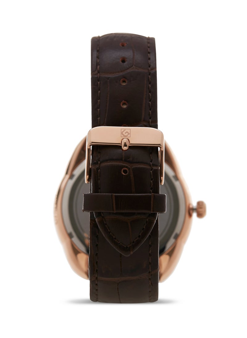 جينيفال من سويسرا ساعة يد بعقارب طراز GL1513RO - 37 مم - لون بني للرجال - Image 2