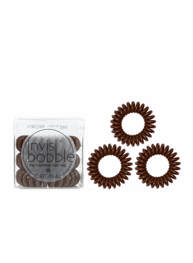 invisibobble Set Of 3 Original Hair Ties Pretzel Brown 