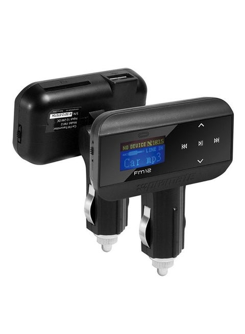 Multi-Function In-Car FM Transmitter Black