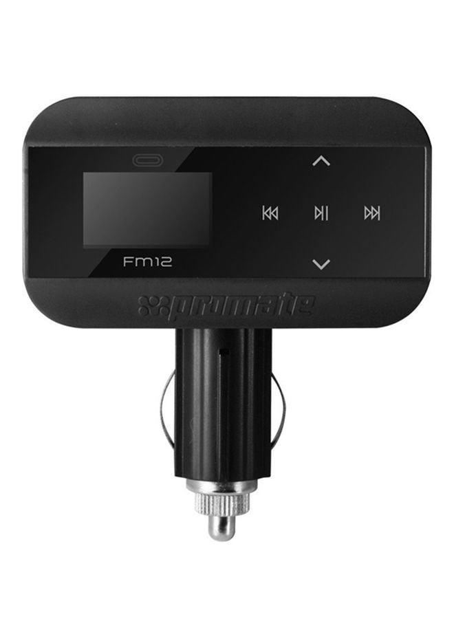 Multi-Function In-Car FM Transmitter Black