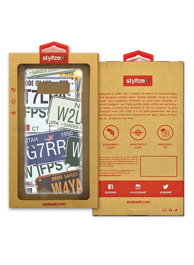 Stylizedd Plastic Slim Snap Case Cover Matte Finish For Samsung Galaxy Note8 Number Plates - Image 3