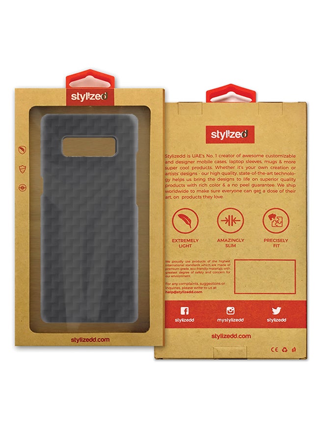 Stylizedd Plastic Slim Snap Case Cover Matte Finish For Samsung Galaxy Note8 Carbon Fibre - Image 3