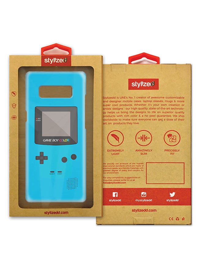 Stylizedd Plastic Slim Snap Case Cover Matte Finish For Samsung Galaxy Note8 Gameboy Color Blue - Image 3