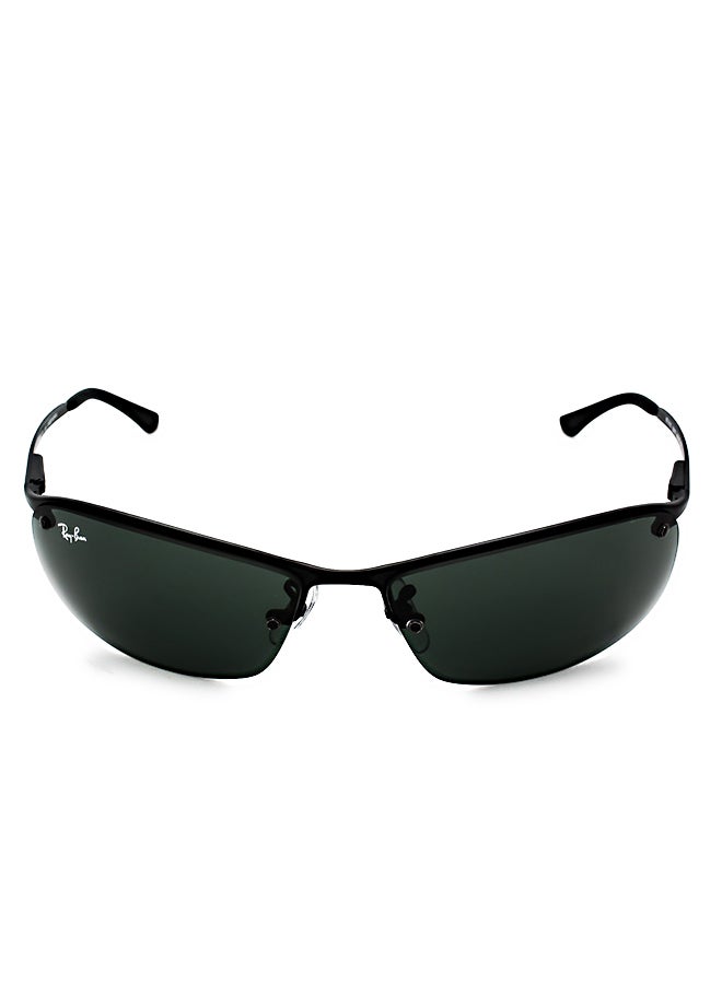 Ray-Ban Sidestreet Rectangular Sunglasses - RB3183 - Lens Size: 63 mm - Black - Image 2