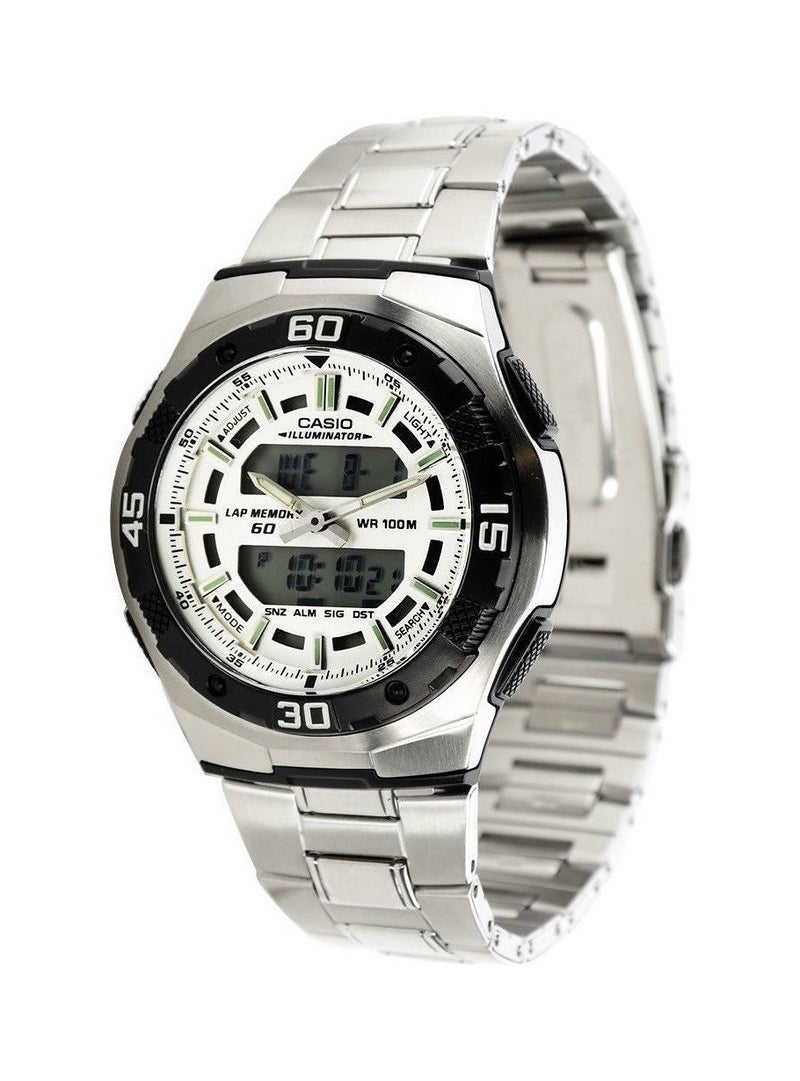 كاسيو ساعة كوارتز بعقارب/رقمية من الستانلس ستيل AQ-164WD-7A للرجال - Image 1