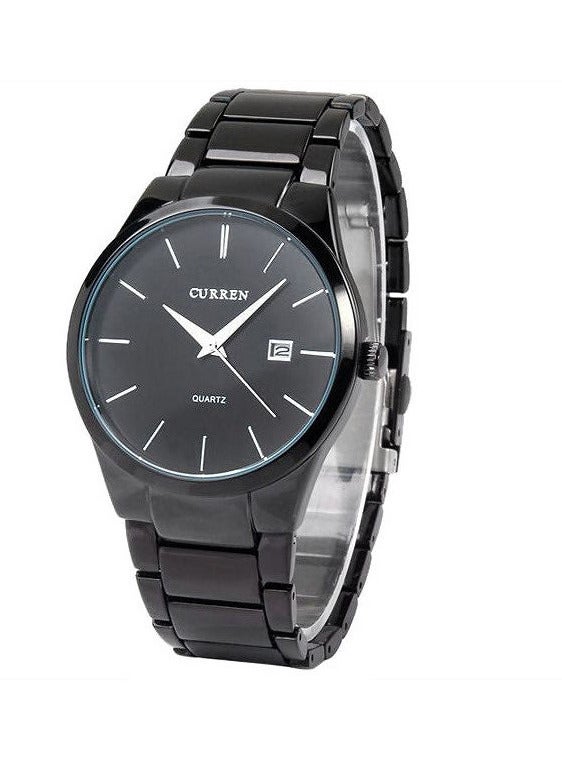 CURREN Men's Stainless Steel Analog Wrist Watch M8106BB - 29 mm -Black  - Image 1