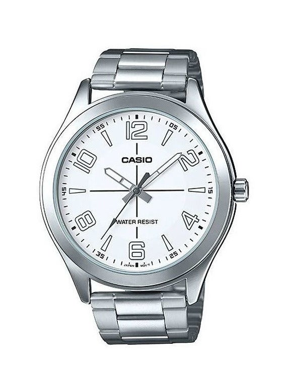 CASIO Men's Stainless Steel Analog Quartz Watch MTP-VX01D-7BUDF - 45 mm - Silver - Image 1
