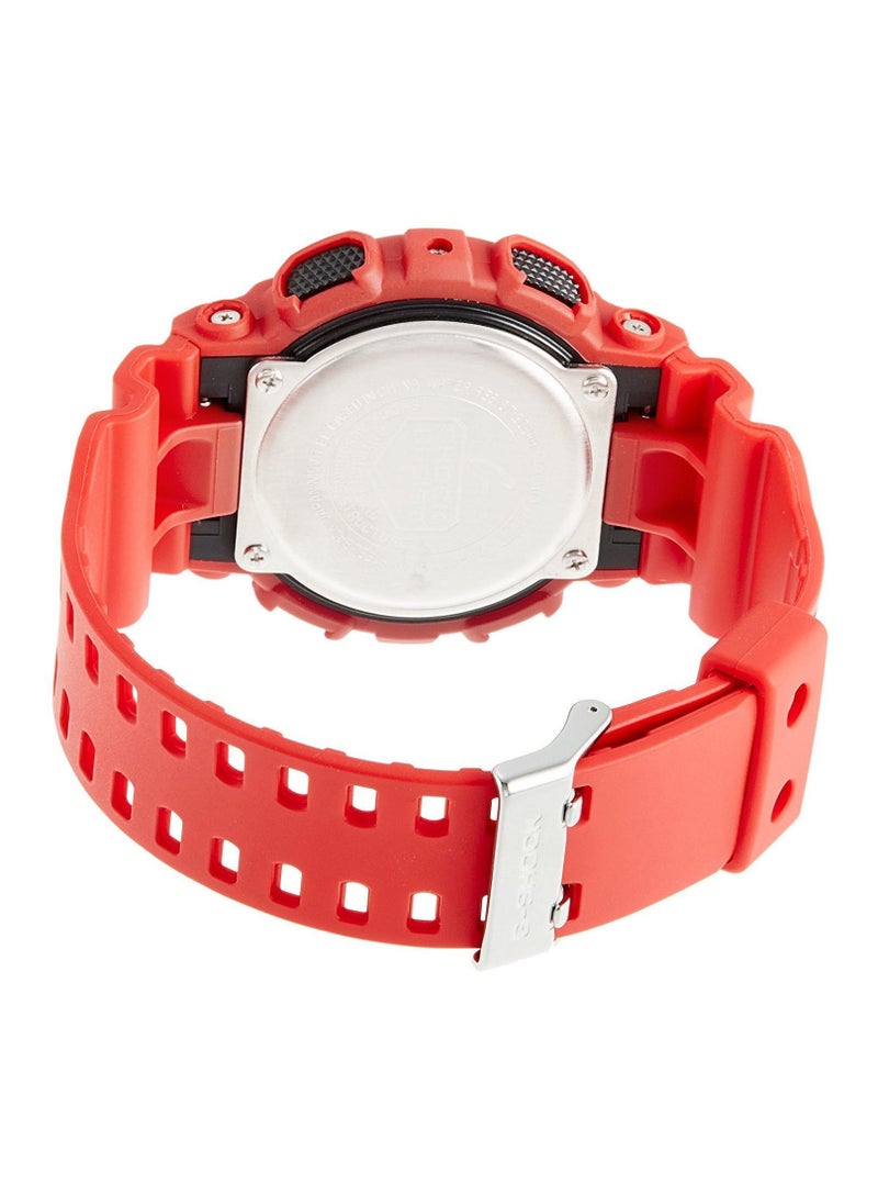 G-SHOCK Men's Round Shape Rubber Strap Analog & Digital Wrist Watch 50 mm - Red - GA-100B-4ADR  - Image 2