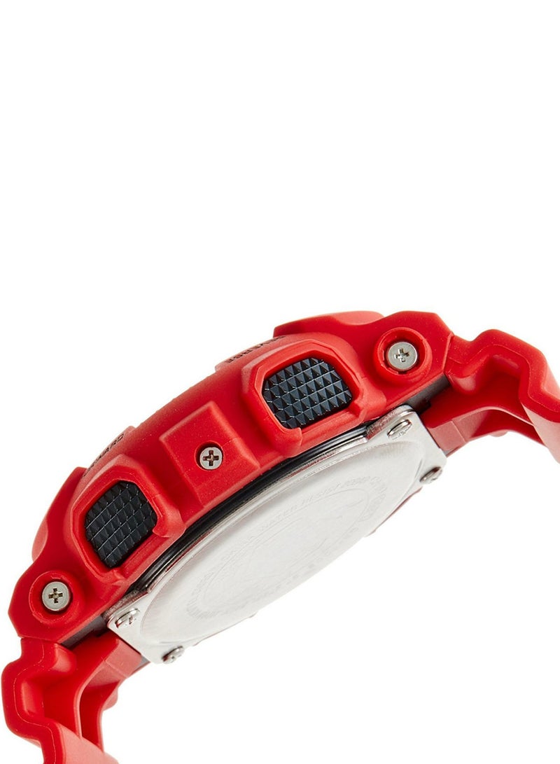 G-SHOCK Men's Round Shape Rubber Strap Analog & Digital Wrist Watch 50 mm - Red - GA-100B-4ADR  - Image 3