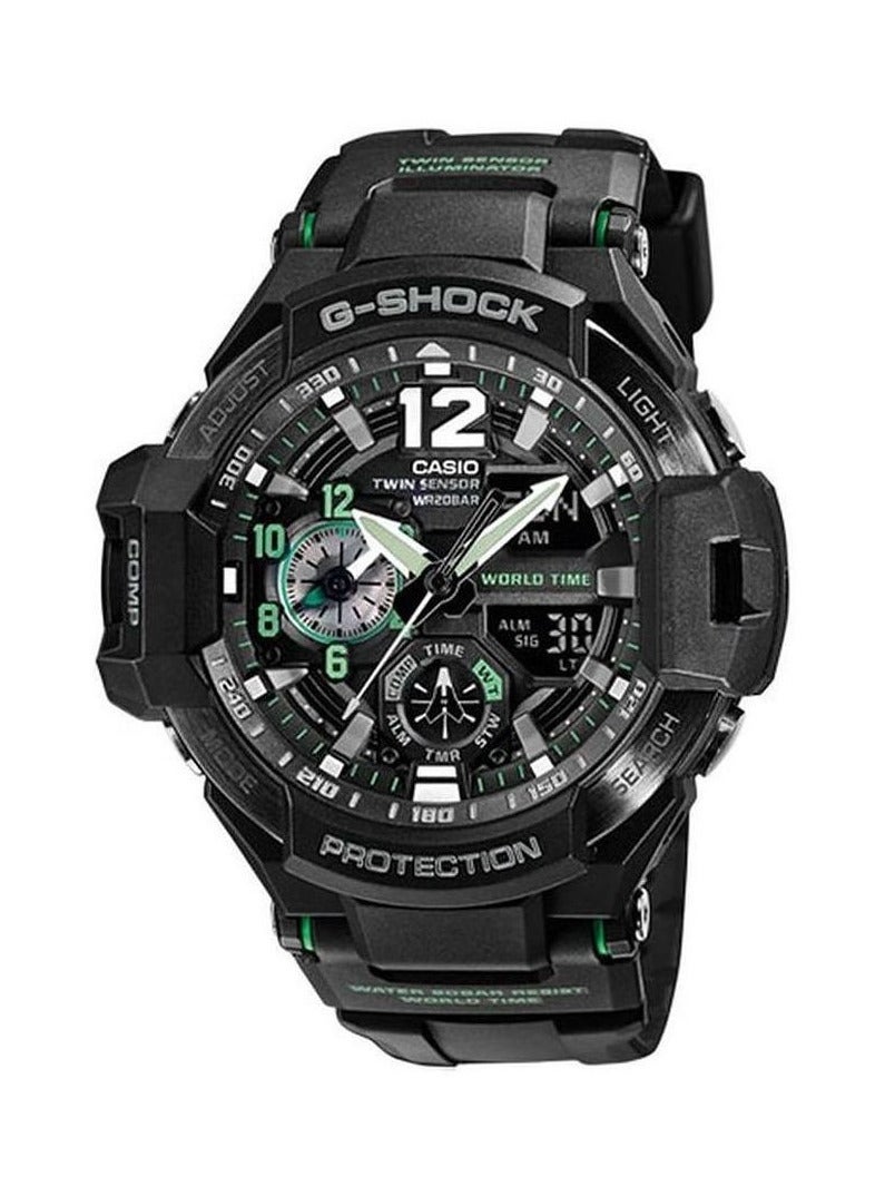 جي شوك ساعة يد كوارتز بعقارب/رقمية طراز GA-1100-1A3ER men