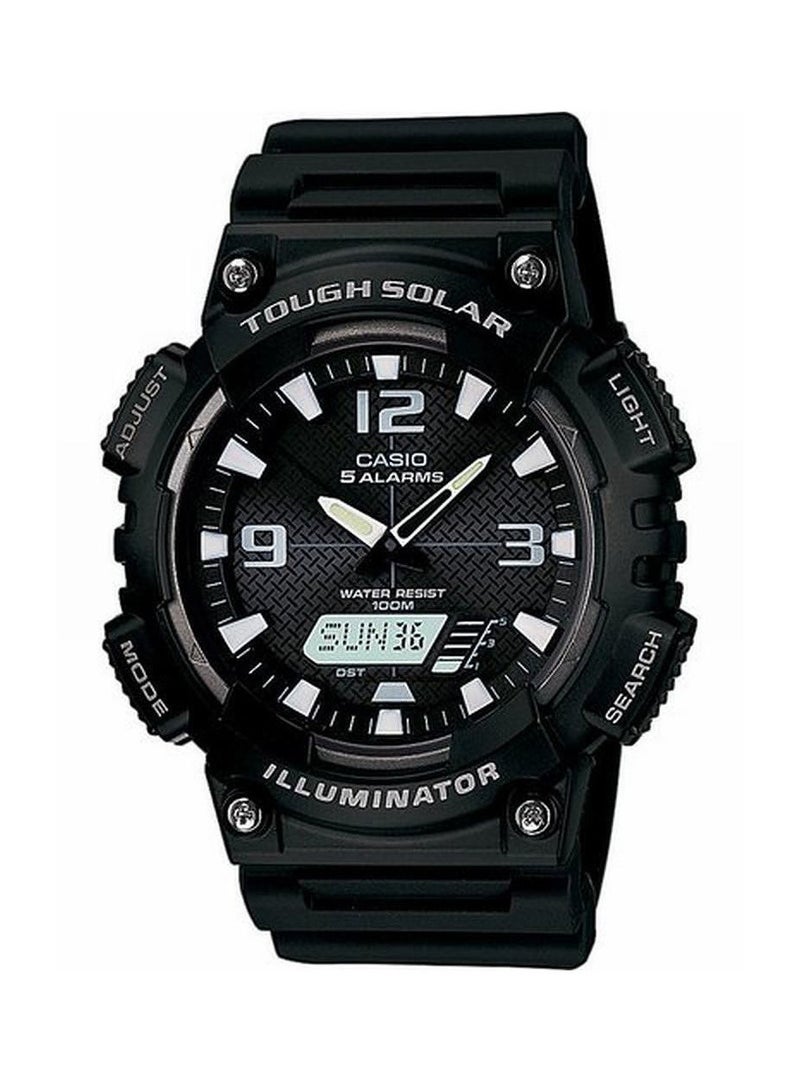 كاسيو ساعة يد كاجوال بعقارب طراز AQS810W-1A - قياس 46 مم - لون أسود للرجال