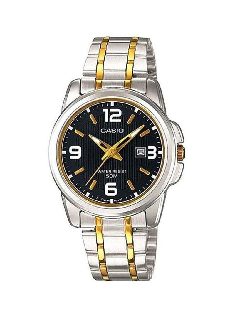 كاسيو ساعة يد بعقارب ومقاومة للماء طراز LTP1314SG-1A - مقاس 34 مم - فضي/ذهبي للنساء - Image 1