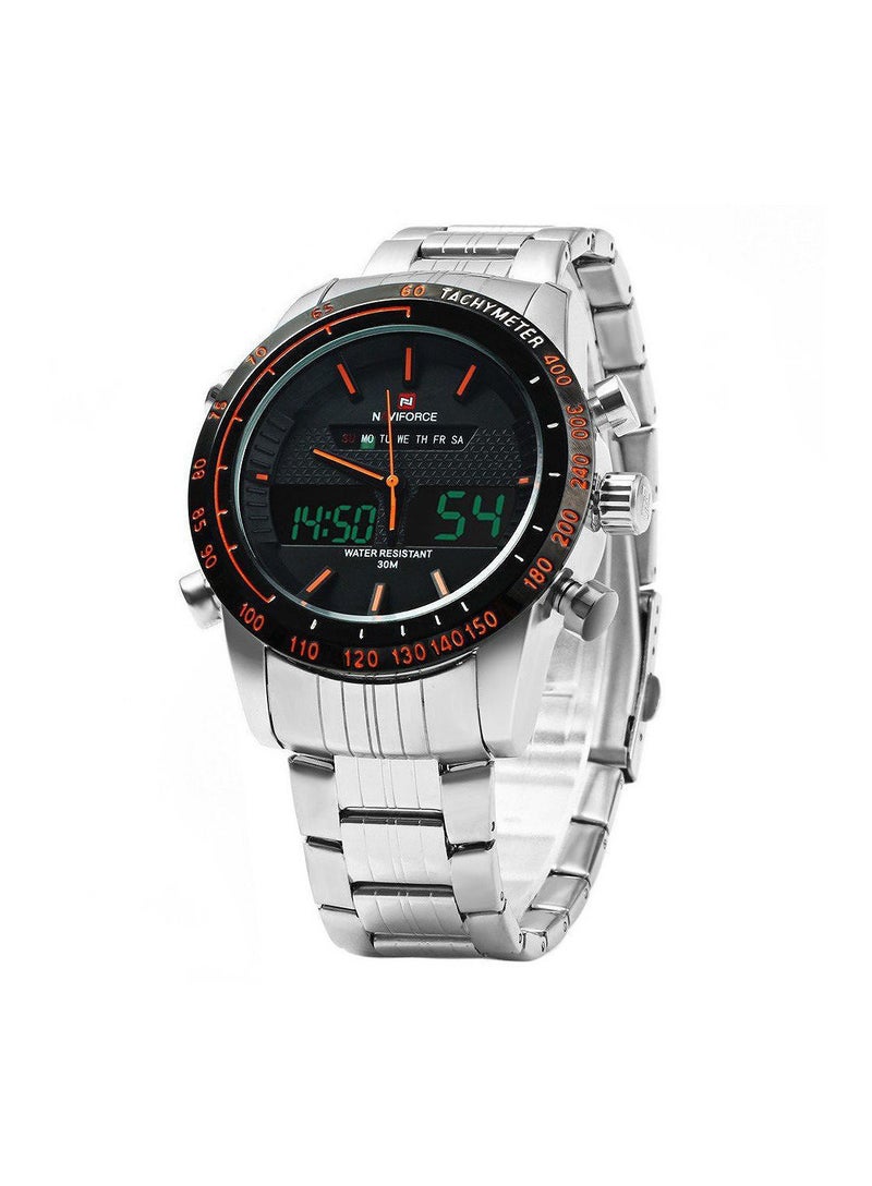 NAVIFORCE Men's Water Resistant Analog/Digital Stainless Steel Watch 9024  - Image 1