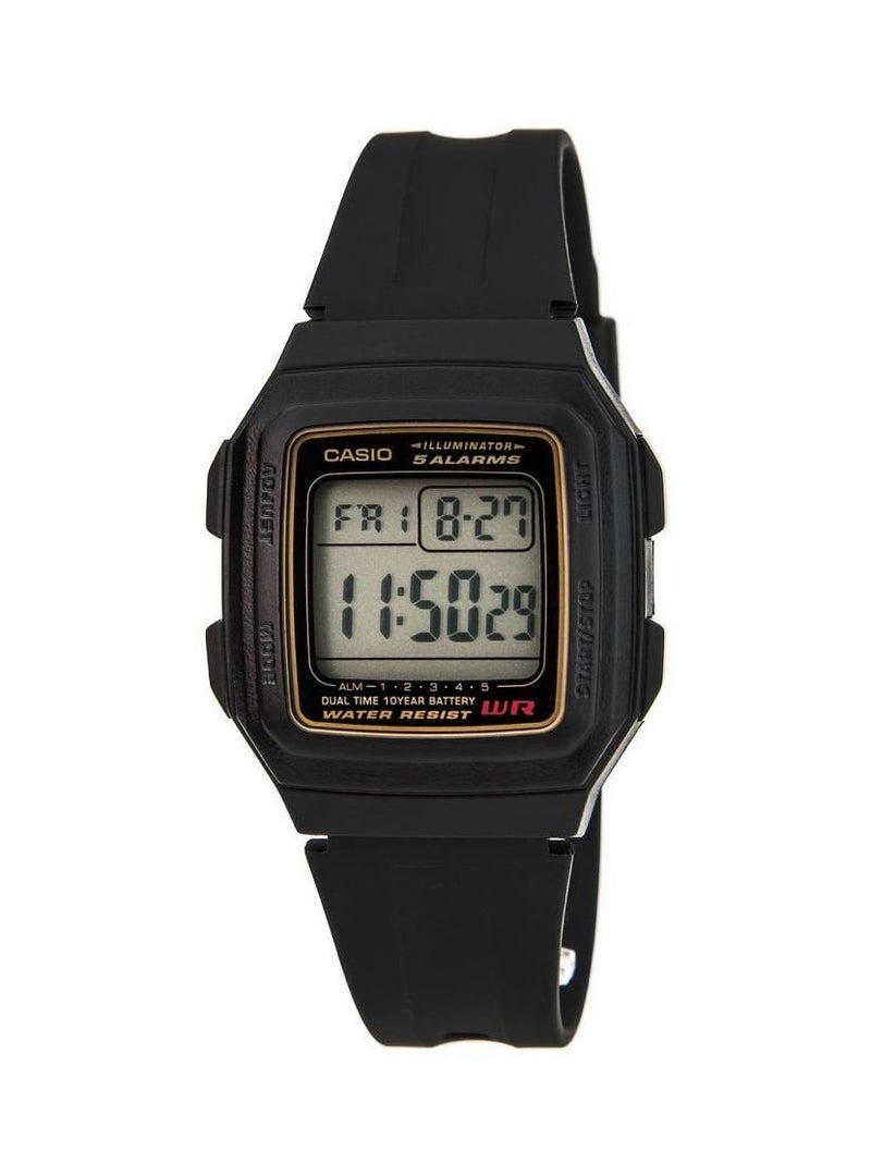 CASIO - Men's Function Alarm Digital Quartz Watch F201WA-9A - 34 mm - Black - Image 1