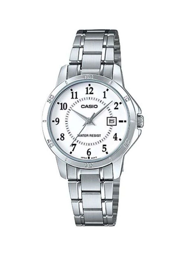 كاسيو ساعة يد رسمية بعقارب طراز LTP-V004D-7B - مقاس 25 مم - لون فضي للنساء - Image 1