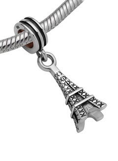 White Gold Dangling Eiffel Tower Charm