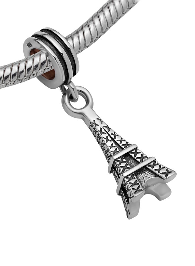 CHARMSDAY - White Gold Dangling Eiffel Tower Charm - Image 1