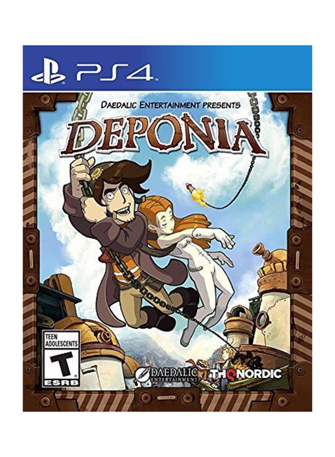 تى اتش كيو لعبة الفيديو Deponia بطابع أوروبي من تي إتش كيو (إصدار عالمي) - adventure - playstation_4_ps4 - Image 1
