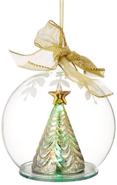 Orn Mercury Glass Tree Ornament Crystal