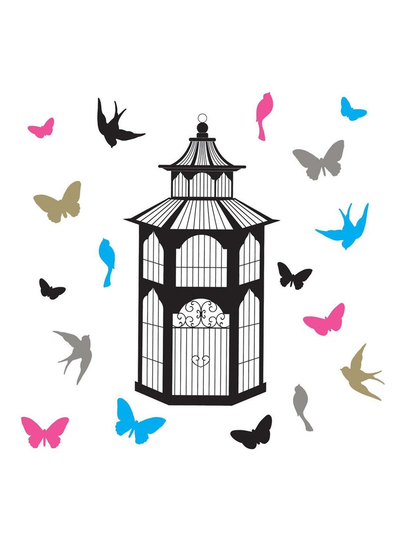 RoomMates Deco Birdcage Peel And Stick Wall Decal Multicolour 