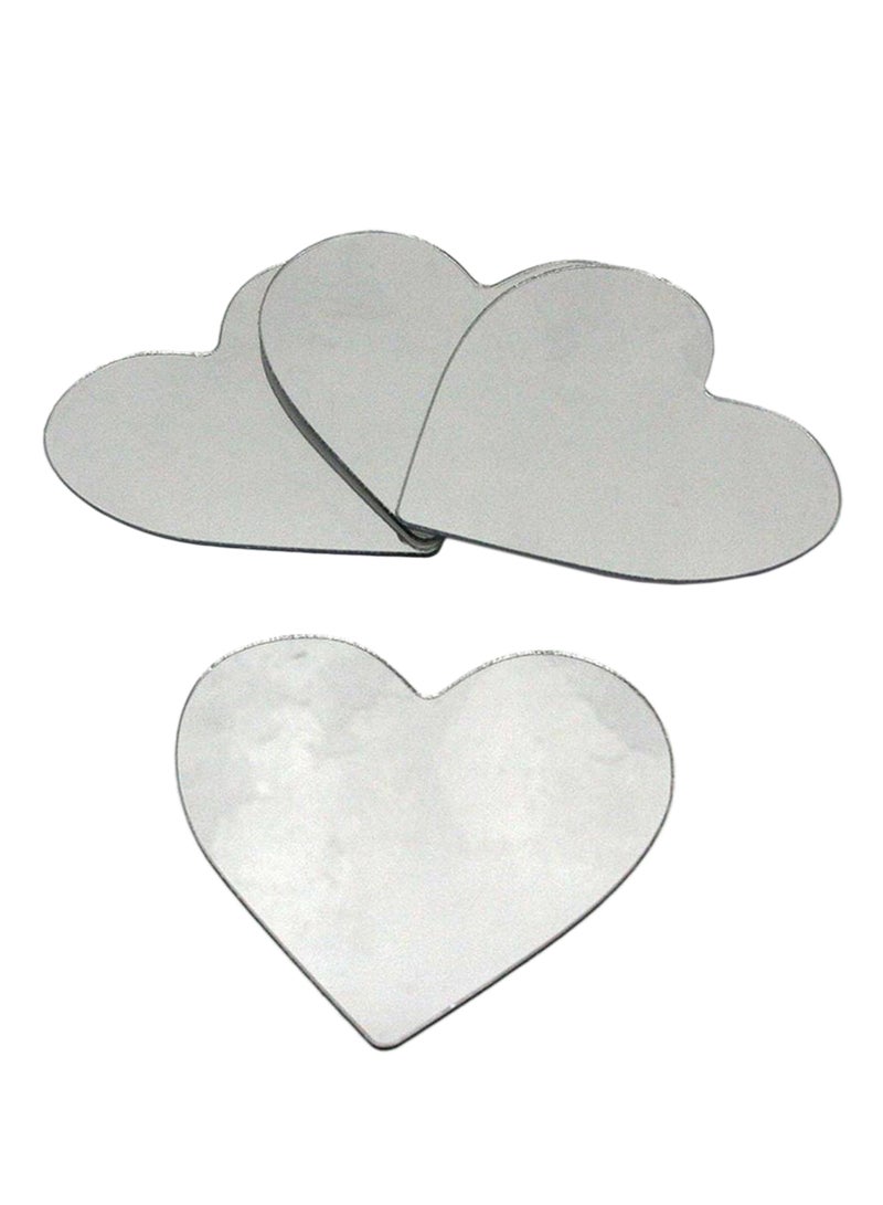 RoomMates 4-Piece Heart Peel And Stick Mirror Silver 15.7x14.2x0.8cm 