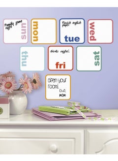 Days Of the Week Planner Dry Erase Wall Decals Multicolour