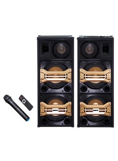 GEEPAS 2-Channel Professional Speakers With USB - SD Card Slots And FM Radio - Bluetooth GMS8517 Black/Gold  - Image 1