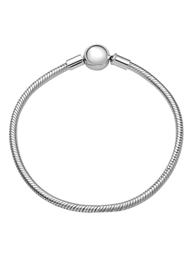 CHARMSDAY - White Gold Bracelet with Round Lock - Image 1