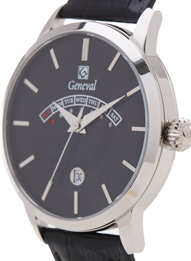 جينيفال من سويسرا ساعة يد بعقارب طراز GL1511WBB - 38 مم - أسود للرجال - Image 3