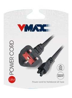 Vmax Laptop Power Cable With UK Plug And Fuse 0.5mm Black  - Image 2