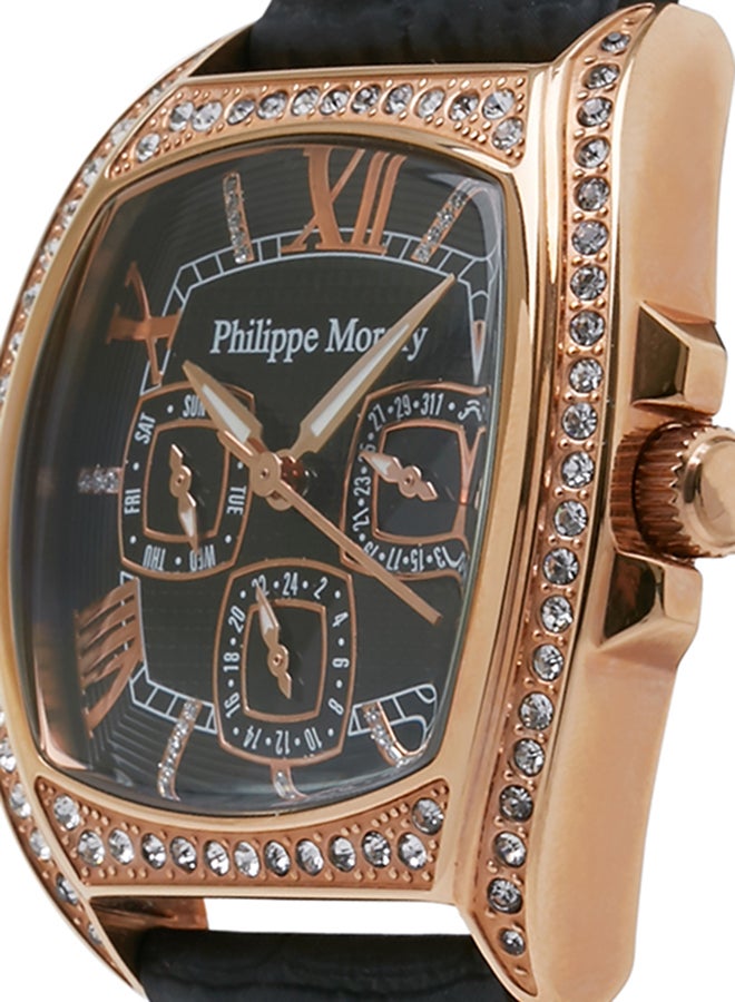 فيليب مورالي السويسرية ساعة يد بعقارب طراز LS1140RBB - 35 مم - أسود للنساء - Image 3