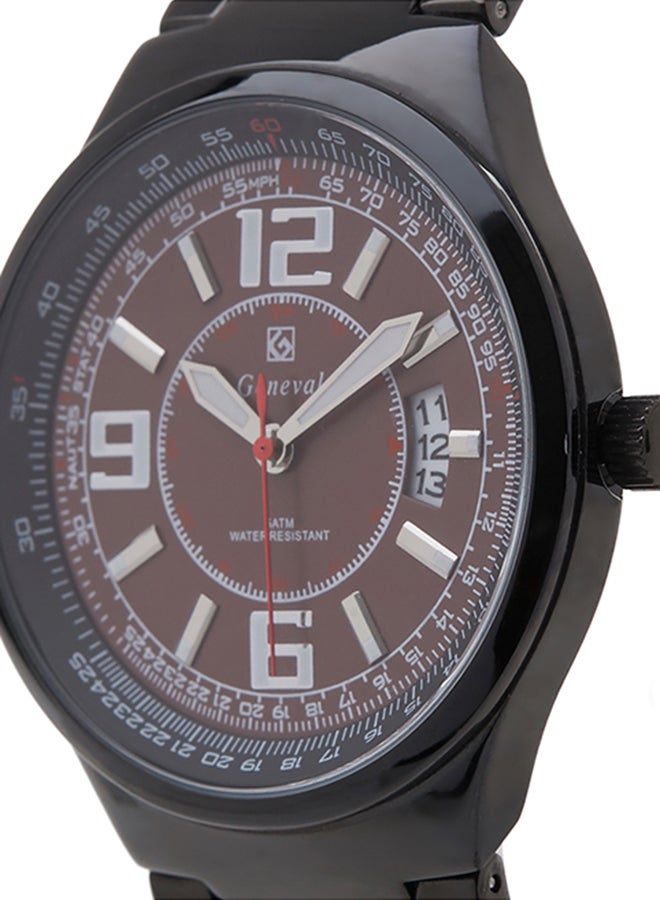 جينيفال من سويسرا ساعة يد بعقارب طراز GM121BO - 40 مم - أسود للرجال - Image 3