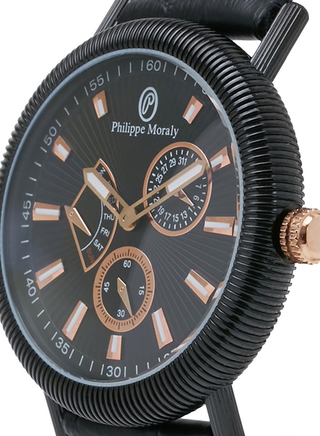 فيليب مورالي السويسرية ساعة يد بعقارب طراز L1471BRBB - 36 ملم - أسود للرجال - Image 3
