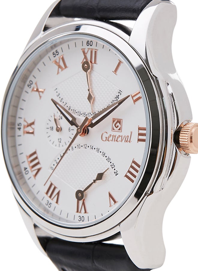 جينيفال من سويسرا ساعة يد بعقارب طراز GL1617CRWB - 37 مم - أسود للرجال - Image 3