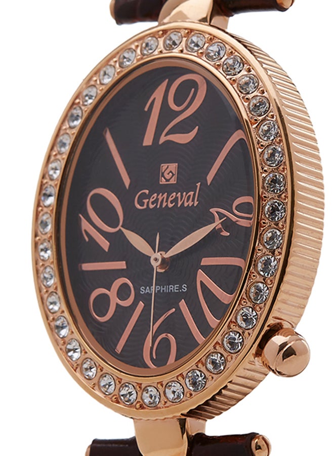 Geneval of Switzerland Women's Analog Wrist Watch GLS148ROO - 30 mm - Black  - Image 3
