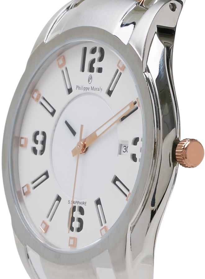 فيليب مورالي السويسرية ساعة يد بعقارب طراز M1321CRW - 32 ملم - فضي/ذهبي وردي للرجال - Image 3