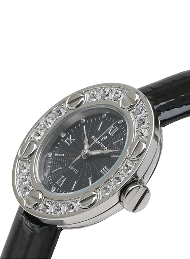 فيليب مورالي السويسرية ساعة يد بعقارب طراز LS1156WBB - 32 ملم - لون أسود للنساء - Image 3