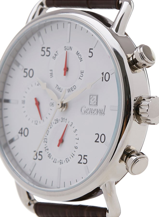 جينيفال من سويسرا ساعة يد بعقارب طراز GL1515WWO - 40 مم - بني للرجال - Image 3