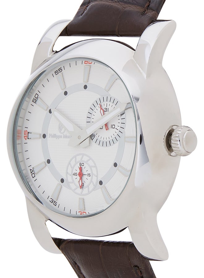 فيليب مورالي السويسرية ساعة يد بعقارب طراز L1423WWO - مقاس 34 مم - لون بني للرجال - Image 3