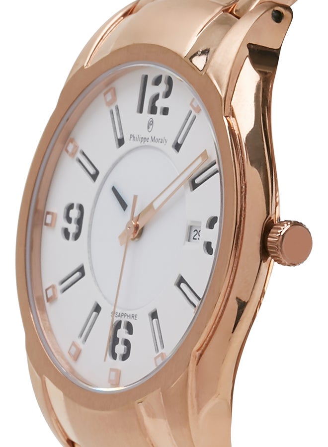 فيليب مورالي السويسرية ساعة يد بعقارب طراز M1321RW - مقاس 32 مم - لون ذهبي وردي للرجال - Image 3