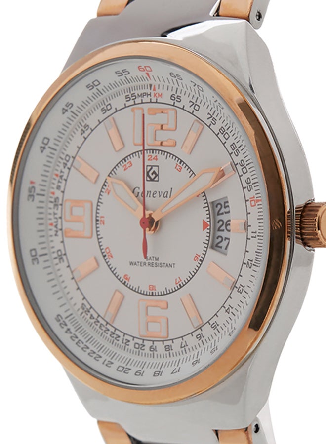 Geneval of Switzerland men Analog Wrist Watch GM121CRW - 40 mm - Rose Gold/Silver  - Image 3