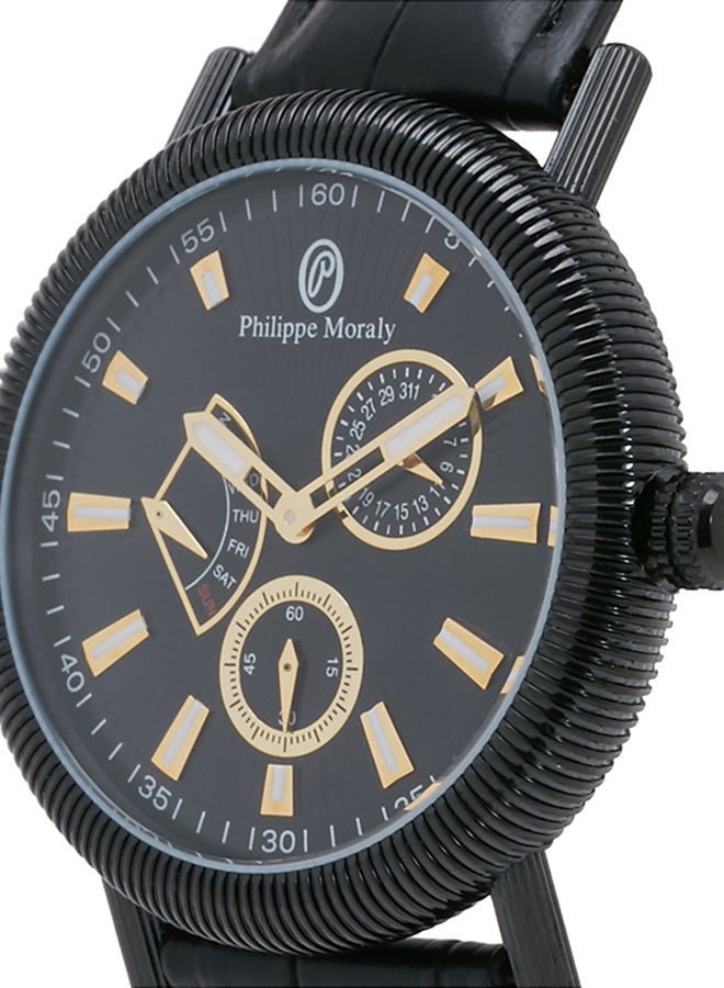 Philippe Moraly of Switzerland - Men's Analog Watch L1471BGBB - 36 mm - Black - Image 1