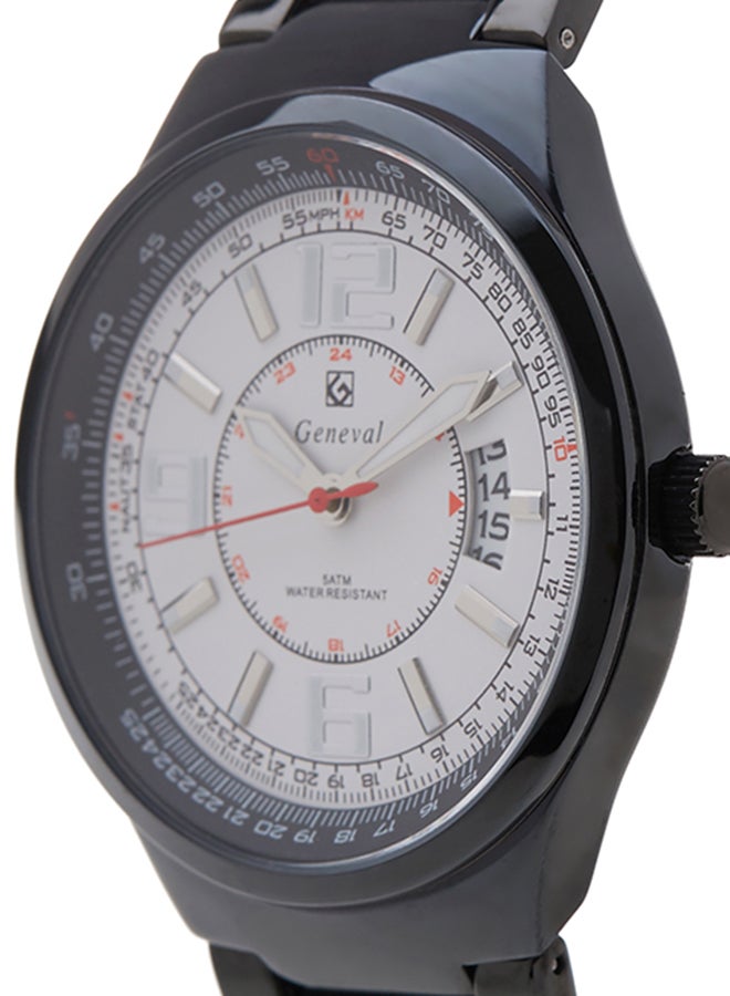 Geneval of Switzerland Men's Analog Wrist Watch GM121BW - 40 mm - Black  - Image 3
