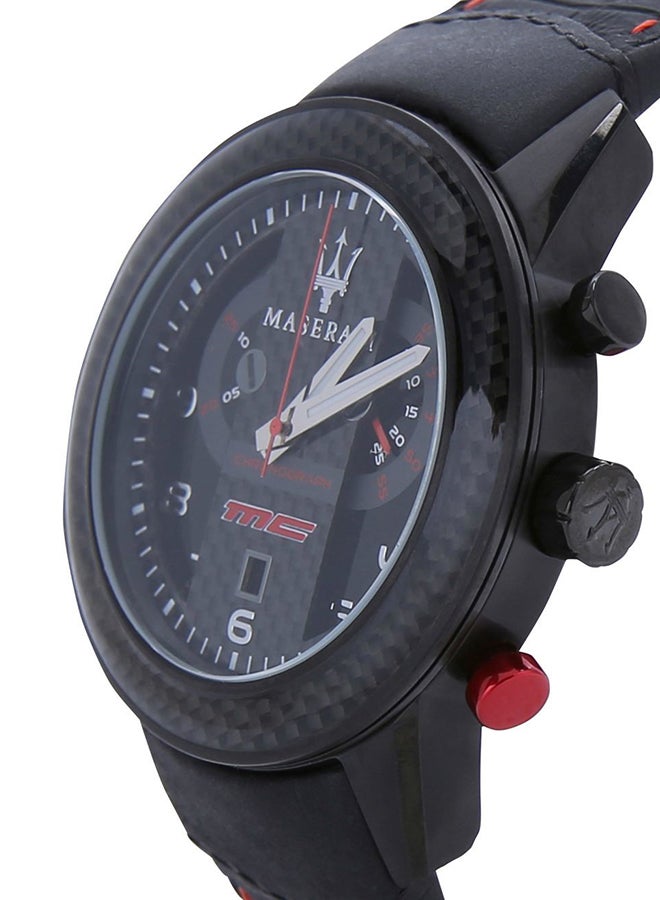 مازيراتي ساعة كورسا كروك كوارتز كرونوغراف للرجال بحزام من جلد التمساح المزين بنقوش بارزة طراز R8871610004 men - Image 2