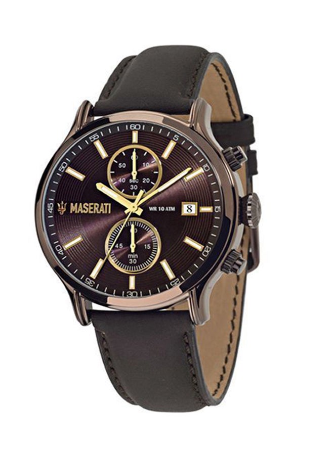 ساعة يد إيبوكا كرونوغراف كوارتز جلد طراز R8871618006 men