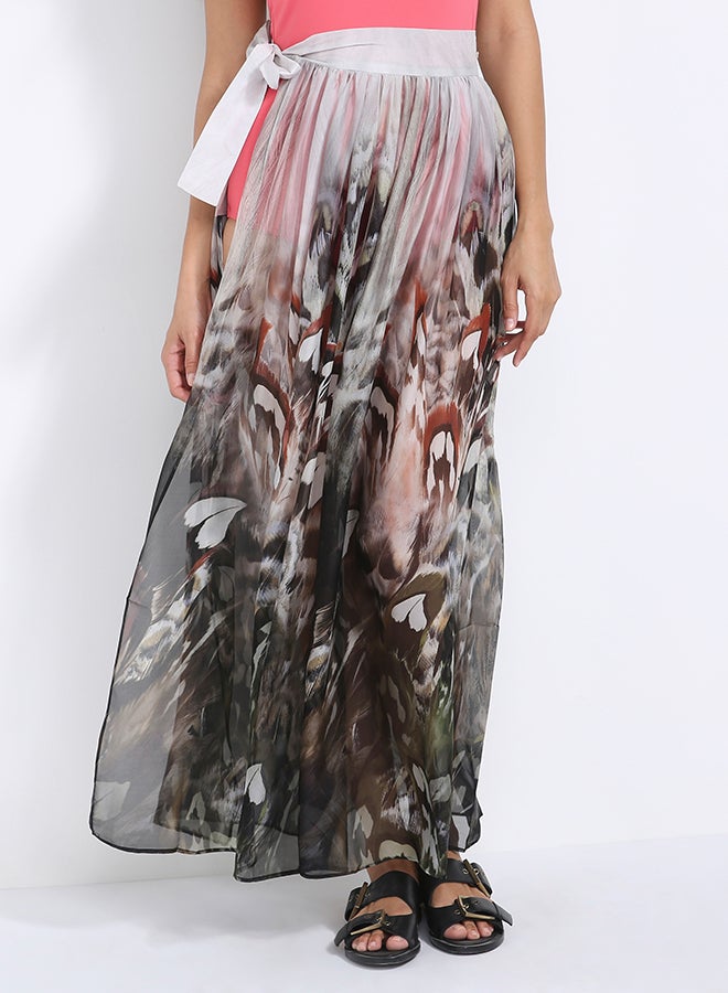 Blue Ink Beachwear - Natasha Skirt Peacock Print - Image 1