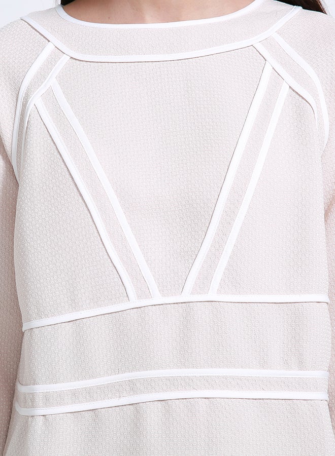 Miella - Panel Detail Shirt Beige - Image 1