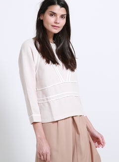 Panel Detail Shirt Beige