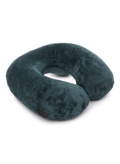 air comfy Push-Button Inflatable Daydreamer Neck Pillow With Airplane Travel Packsack And Luggage Clip Velvet Grey  - Image 1