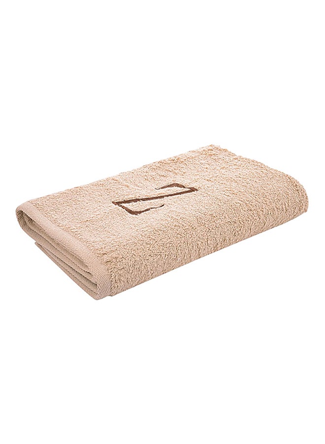 Style Premiere Embroidered Z Bath Towel Beige 76x140cm  - Image 1